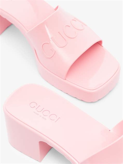 gucci pink rubber mules|latest gucci slippers for ladies.